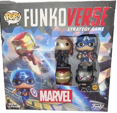 Pop! FunkoVerse Strategy Game: Marvel Avengers 100 Chase Base Set - Featuring Captain America, Iron Man, Metallic Black Panther, Black Widow - Chase Set